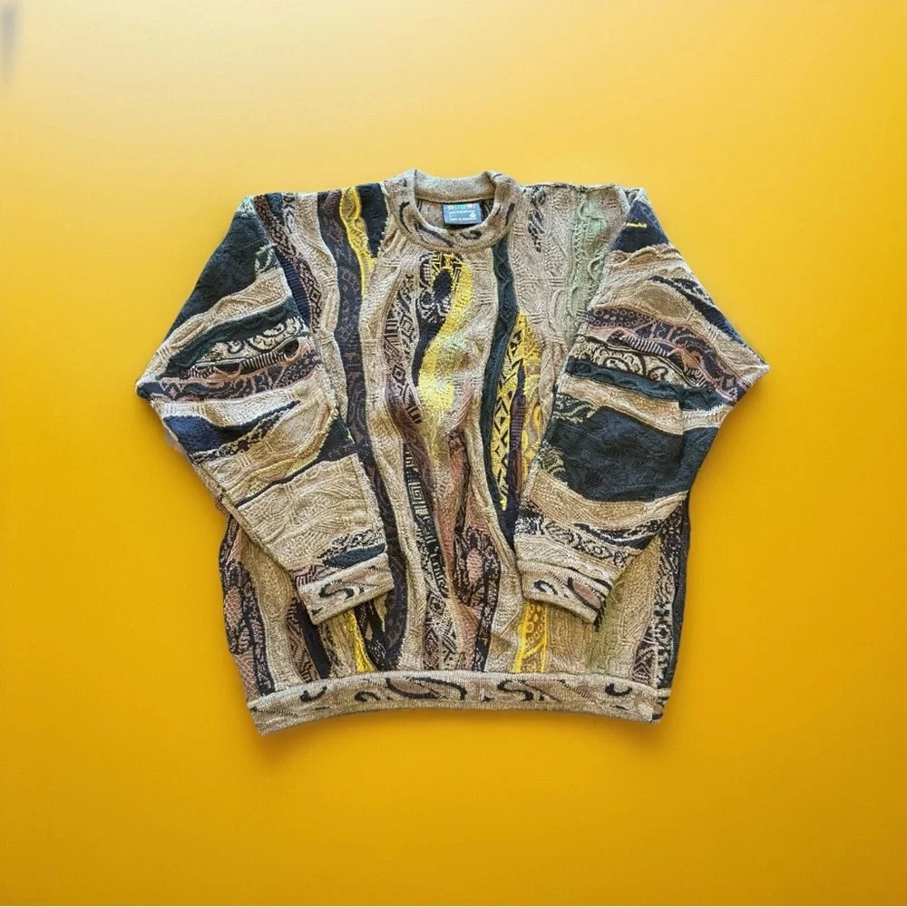 Rare Vintage Early 90s 100% Authentic Coogi Sweater Wool Multicolor Sz L NWOT 🔥